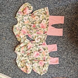 Toddler girl 18&24 month floral outfit